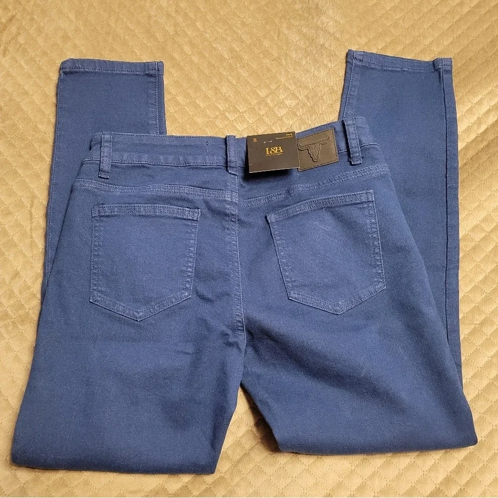 L&B Lucky and Blessed Denim Ripped‎ High Rise Ankle Skinny Size 8 NEW royal blue